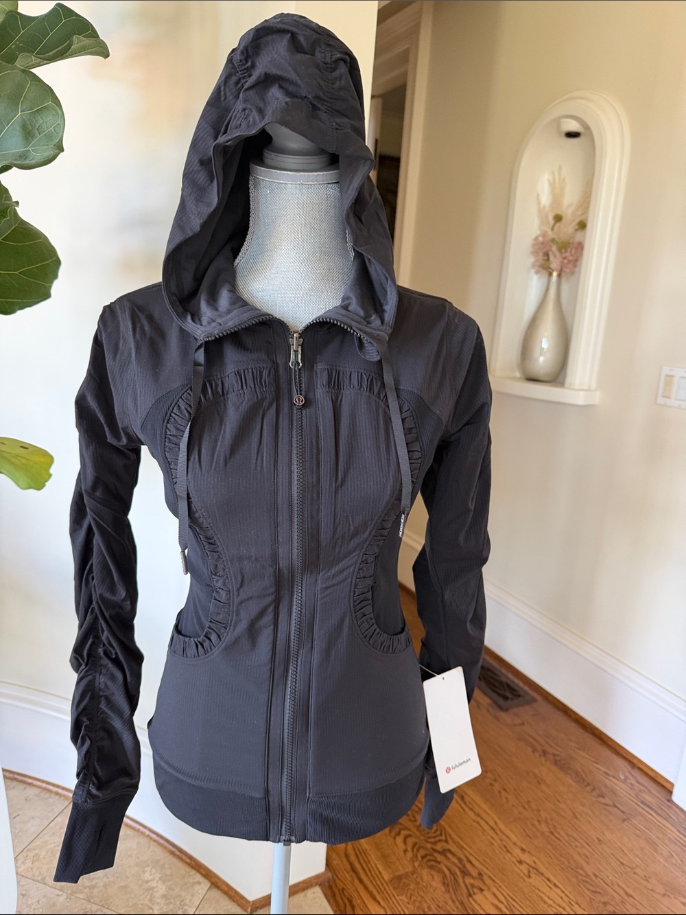 lululemon athletica Black Hooded Zip Utility Jacket